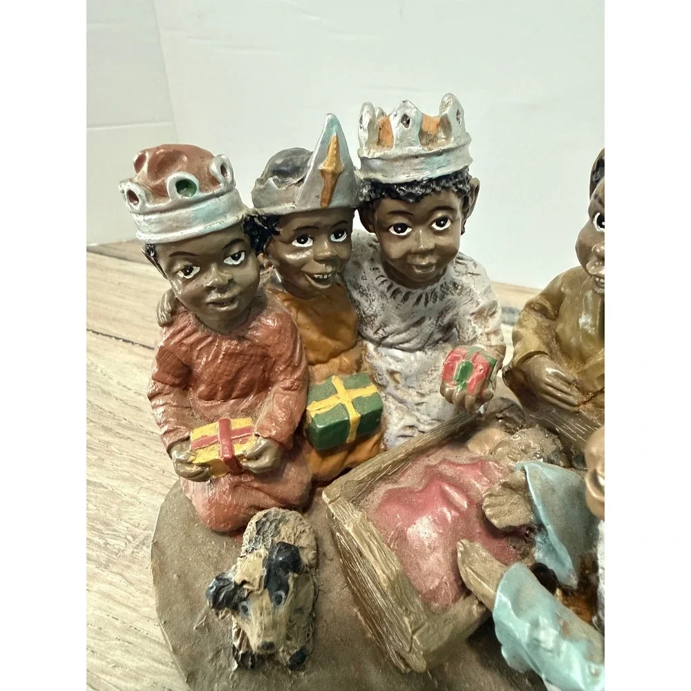 Vintage 1993 Young's Inc Treasures of the Heart Black Nativity Scene Figurine